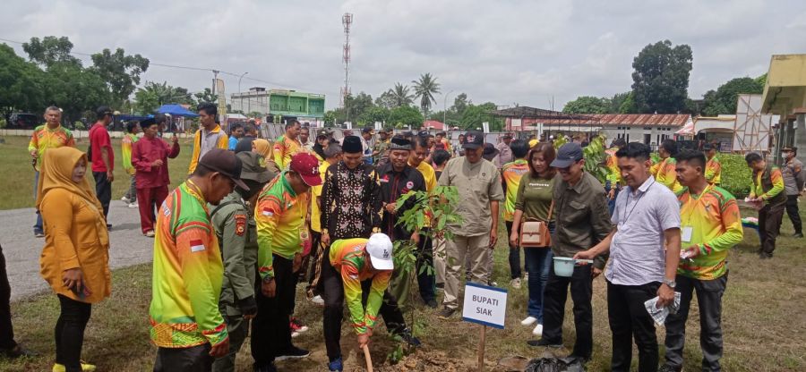 Dukung Aksi Nyata Program Riau Hijau Sekda Siak Apresasi Dinas (LHK) Riau Bagian 10 Ribu Bibit Pohon