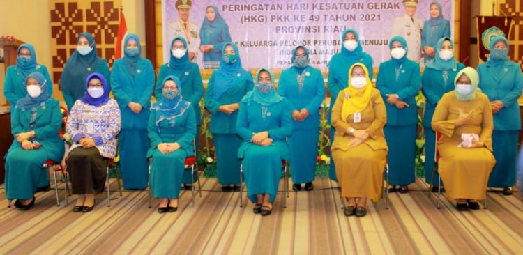 Ketua TP PKK Siak Hadiri Peringatan HKG PKK ke-49 Tingkat Provinsi Riau Tahun 2021
