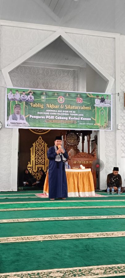 PGRI Cabang Kerinci Kanan Gelar Tabligh Akbar Peringati HUT PGRI ke-80