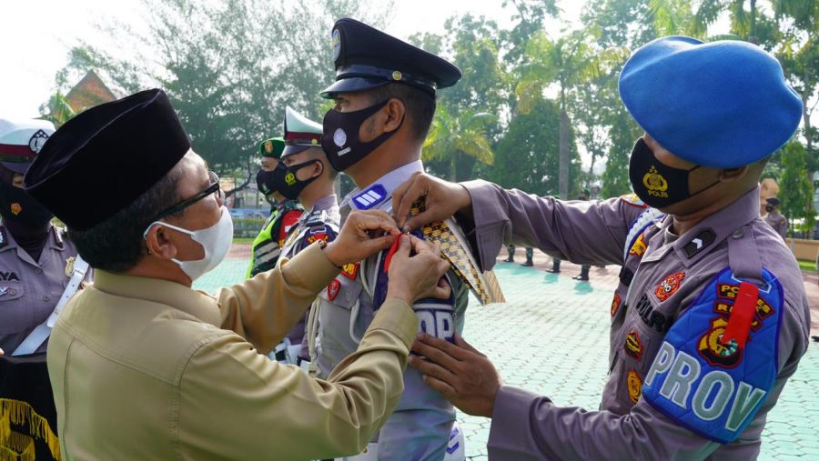 Polres Siak Laksanakan Apel Gelar Pasukan Ops Keselamatan Lancang Kuning 2021