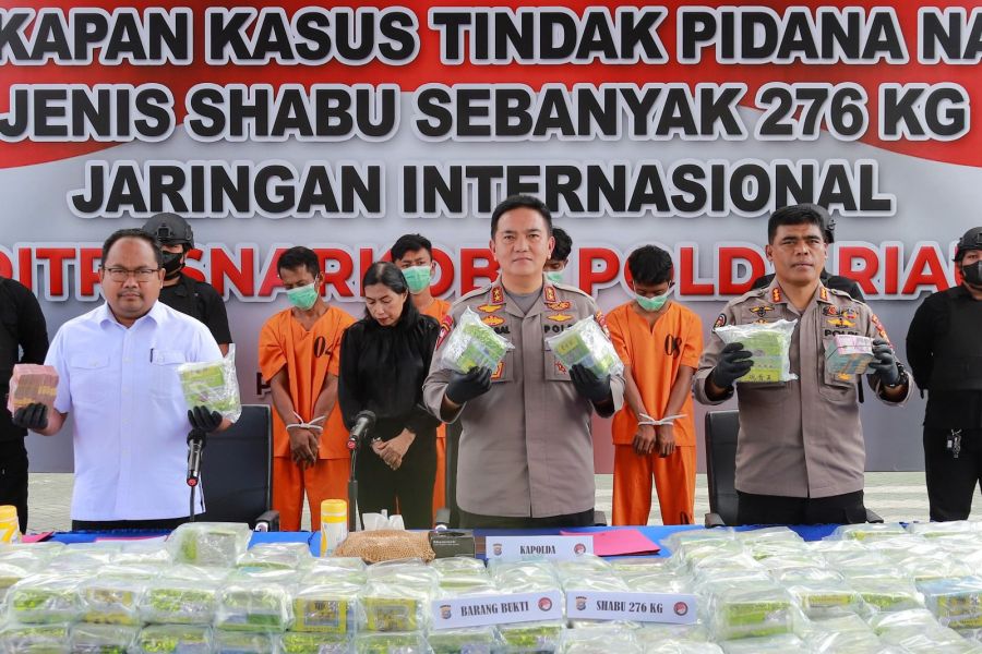 Terbesar Dalam Sejarah Pengungkapan Narkoba Oleh Polda Riau, Berhasil Amankan 276 Kg Sabu dan Bekuk