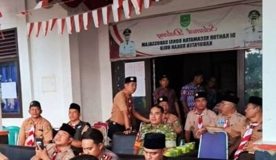 Babinsa Koramil 10 Kunto Darussalam Kodim 0313/KPR Hadiri Lomba Tingkat II Pramuka
