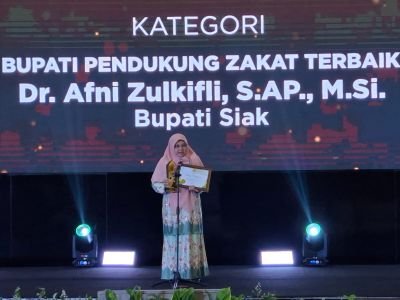 Bupati Siak Afni Zulkifli Raih Grand Award BAZNAS RI 2026, Satu-satunya Penerima dari Riau